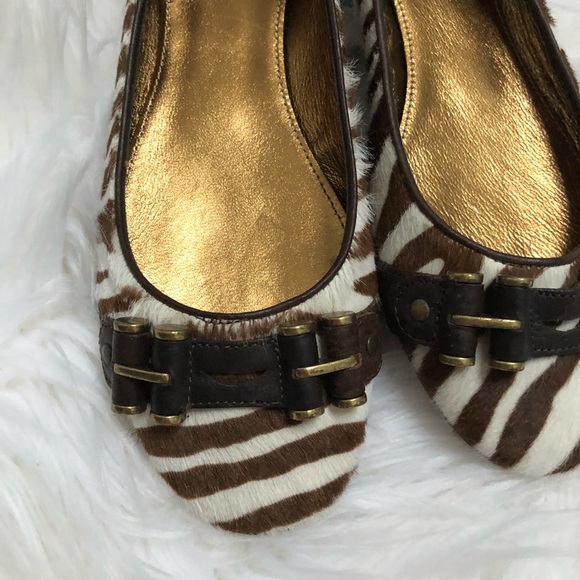 J Crew Abbey Mohair Zebra Print Ballet Flats Sz 6 - Picture 3 of 7